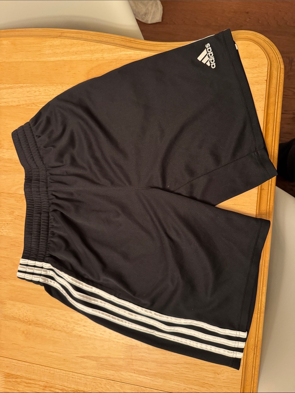 adidas Black Shorts with White Three-Stripes